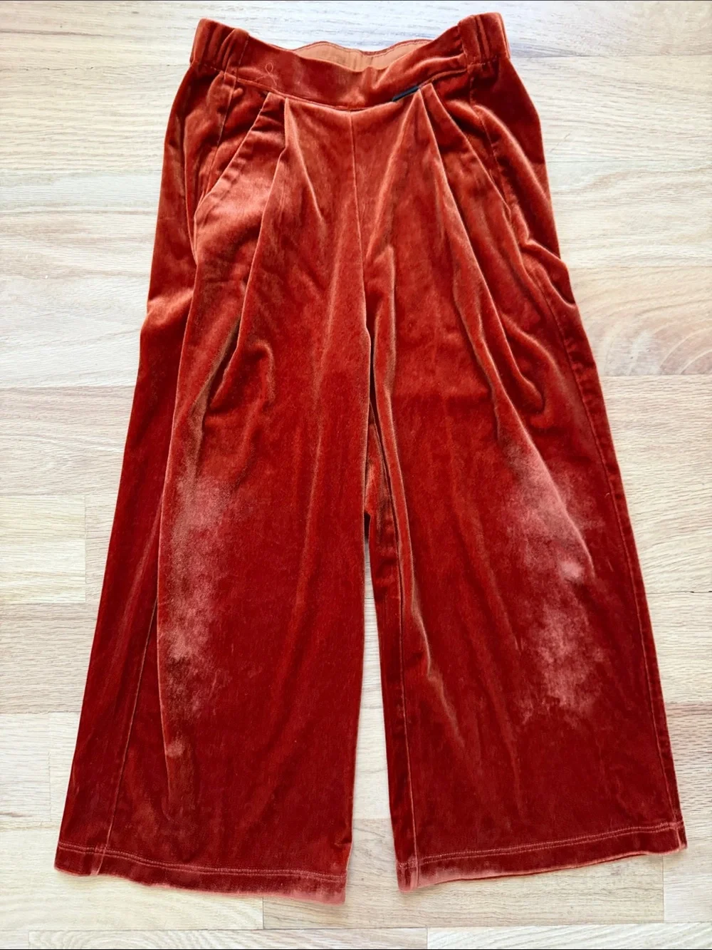 MOLO Denmark Gorgeous Velvet Wide-Leg Pants - Rust Orange Girls sz EUR 116